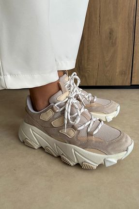 کفش اسنیکر بژ زنانه بند دار Mupa Shoes - کد 169960816