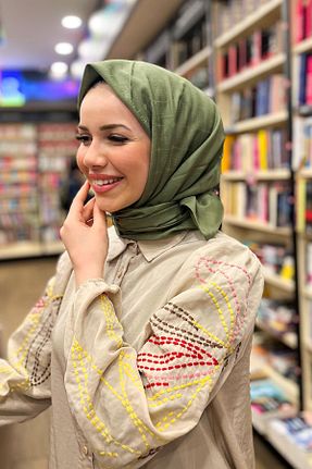 روسری سبز پنبه پلی استر Aker - کد 872954470