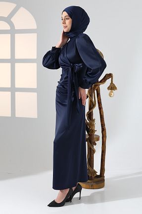 لباس مجلسی حجاب سرمه ای زنانه یقه ایستاده PERADO - کد 872977551