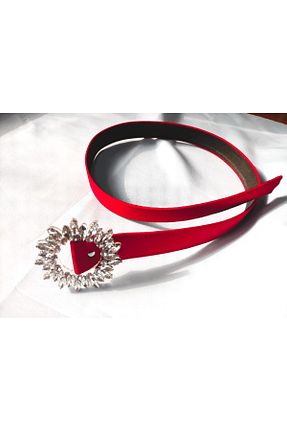 کمربند قرمز زنانه پارچه ای asillaksesuar - کد 872980269