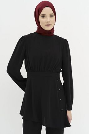 ست بالاتنه و پائین تنه حجاب مشکی زنانه رگولار Tuğba - کد 872990901