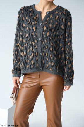 پلیور طوسی زنانه پلنگی Lupies - کد 872990102