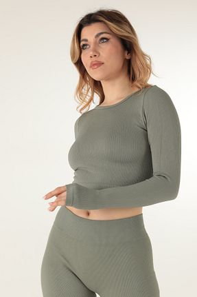 بلوز خاکی زنانه ساده DoReMi - کد 708485245