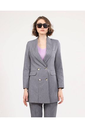 کت طوسی زنانه رگولار OUZ Fashion - کد 873017347