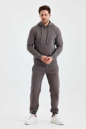 ست گرمکن طوسی مردانه پنبه پلی استر monox - کد 873031945