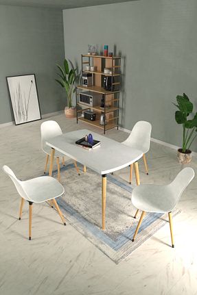 ست میز آشپزخانه سفید MDF VİLİNZE - کد 831618318