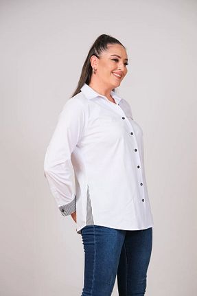پیراهن سفید زنانه سایز بزرگ Lady Majestic - کد 346147220