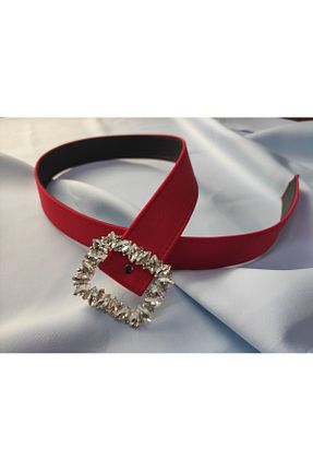 کمربند قرمز زنانه پارچه ای asillaksesuar - کد 873046598