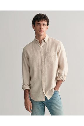 پیراهن بژ مردانه رگولار Gant - کد 825449905