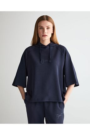 سوئیشرت سرمه ای زنانه ساده Gant - کد 828883206