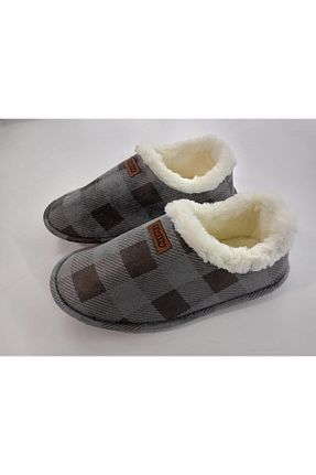 پاندوف طوسی مردانه مخملی fluffy - کد 854147857