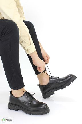 کفش کژوال مشکی مردانه چرم خالص DOCKA - کد 873061626