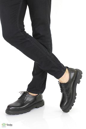 کفش کژوال مشکی مردانه چرم خالص DOCKA - کد 873061626