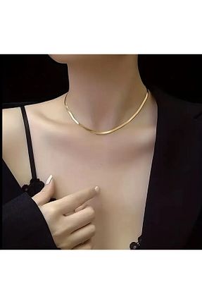 گردنبند جواهر طلائی زنانه استیل ضد زنگ MEECY - کد 873068063