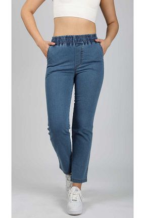 شلوار جین آبی زنانه پاچه لوله تفنگی NEŞA KOTÇU - کد 873091060