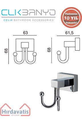 نظم دهنده حمام طوسی استیل ضد زنگ ÇELİK BANYO - کد 873086273