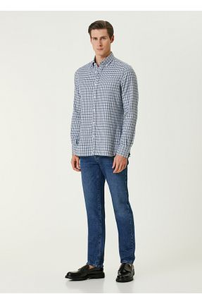 پیراهن بژ مردانه یقه دکمه دار Isaia - کد 873103916