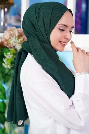 شال سبز زنانه پنبه پلی استر FLORA TEKSTİL - کد 873124704