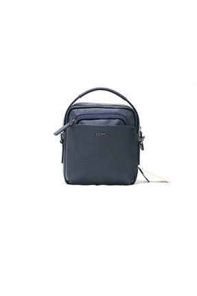 کیف پستچی سرمه ای مردانه چرم خالص Canpellini - کد 873122352