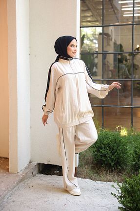 ست گرمکن حجاب بژ زنانه رگولار Wovi Moda - کد 851198012