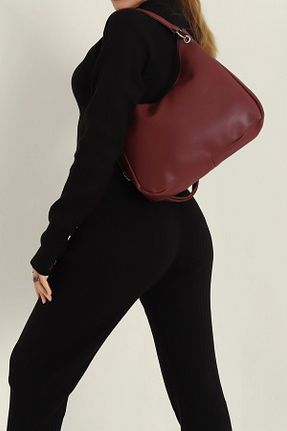 کیف دوشی زرشکی زنانه چرم مصنوعی MILANOFOX - کد 870258767