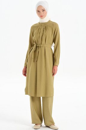 ست بالاتنه و پائین تنه حجاب سبز زنانه رگولار Tuğba - کد 873195428