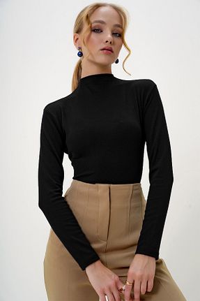 بلوز مشکی زنانه ساده Trend Alaçatı Stili - کد 868655996