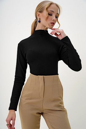 بلوز مشکی زنانه ساده Trend Alaçatı Stili - کد 868655996