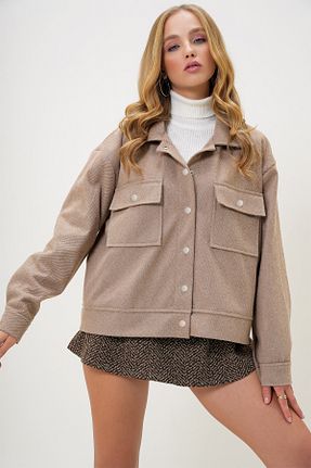کت بژ زنانه رگولار Trend Alaçatı Stili - کد 871048483