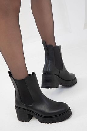بوت / نیم بوت مشکی زنانه چرم مصنوعی SOHO - کد 767720316