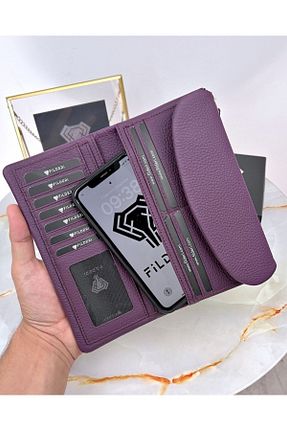 کیف پول بنفش زنانه سایز متوسط Fil Deri - کد 871326317