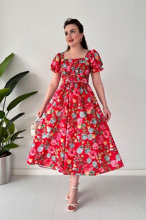 لباس قرمز زنانه بافتنی MaziButik - کد 831954353