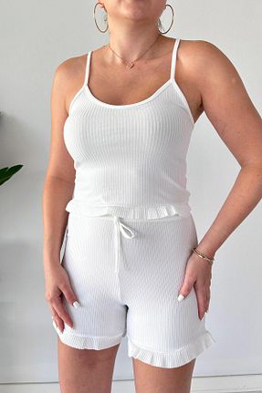 لباس سفید زنانه بافتنی MaziButik - کد 849412030