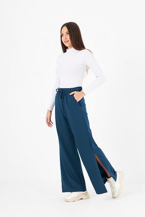 شلوار کرمگن آبی زنانه پاچه گشاد CrazyShopping - کد 871327230