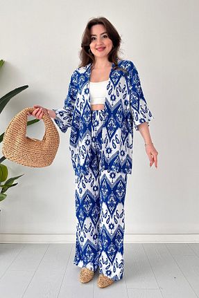 ست بالاتنه و پائین تنه آبی زنانه جین MaziButik - کد 753469256
