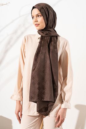 شال قهوه ای زنانه پلی استر JAWEL - کد 871334492