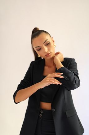 کت بلیزر مشکی زنانه Gabardin MEJJE - کد 871334916
