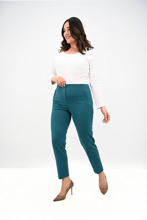 شلوار سایز بزرگ سبز زنانه پلی استر Koza Butik - کد 871340870
