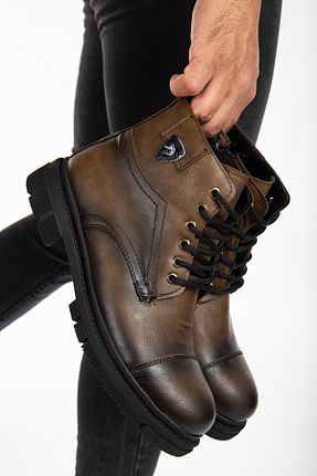 بوت / نیم بوت قهوه ای مردانه چرم مصنوعی BY ERG SHOES - کد 858167877