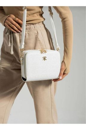 کیف دوشی سفید زنانه چرم مصنوعی eflanmoda - کد 871353502