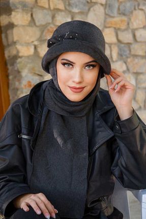 کلاه طوسی زنانه پنبه ای Aişe Tesettür - کد 871358803