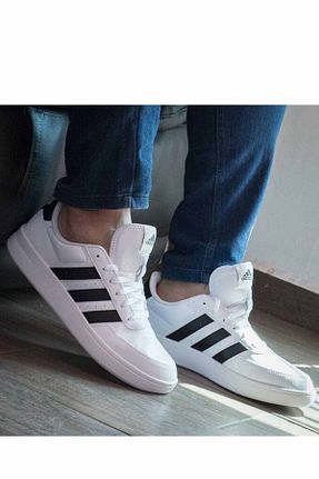 کفش اسنیکر سفید زنانه بند دار adidas - کد 871402528