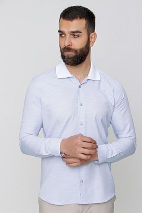 پیراهن آبی مردانه اسلیم فیت Efor - کد 646904431