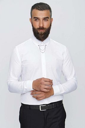 پیراهن سفید مردانه اسلیم فیت Efor - کد 646896363