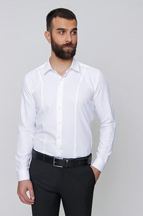 پیراهن سفید مردانه اسلیم فیت Efor - کد 302381275