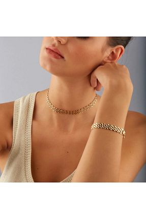 دستبند جواهر زرد زنانه روکش طلا Onouqo - کد 871437241