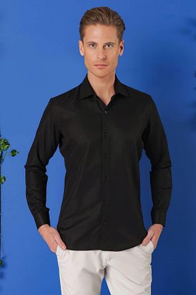 پیراهن مشکی مردانه اسلیم فیت Efor - کد 838527920