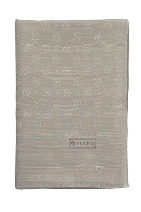 شال طوسی زنانه ابریشم Vakko - کد 871411245