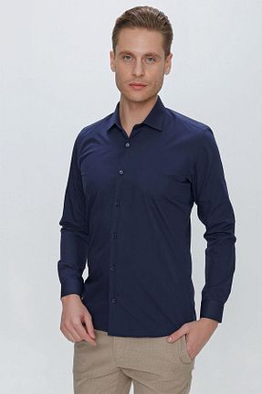 پیراهن سرمه ای مردانه اسلیم فیت Efor - کد 646904438