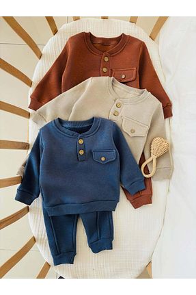 ست بالاتنه و پائین تنه قهوه ای بچه گانه بافتنی NUNU BABY - کد 871497552